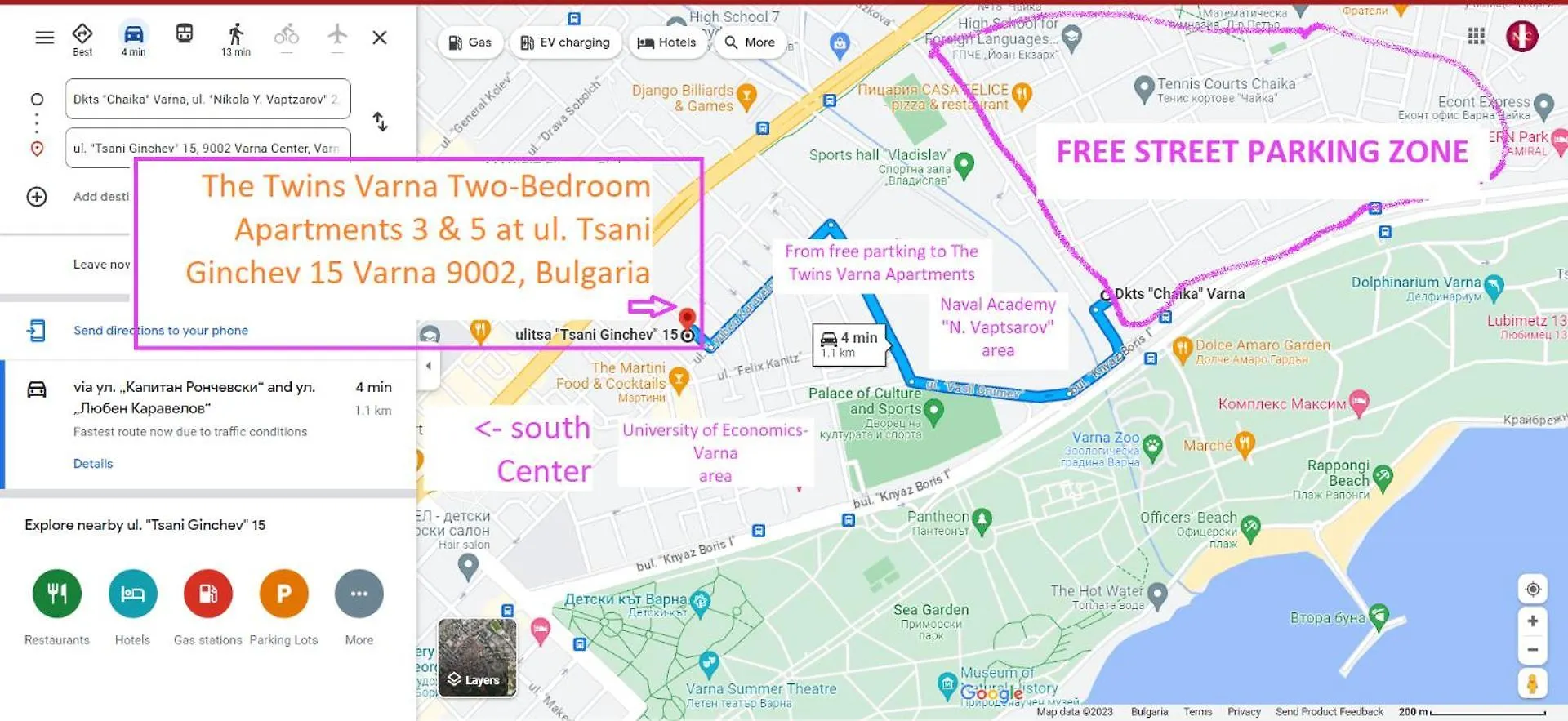 New The Twins Varna Two-Bedroom, Apt 3 At 15 Tsani Ginchev Street, Floor 2